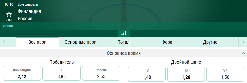 Финляндия – Россия. Кто возьмёт золото Олимпиады?