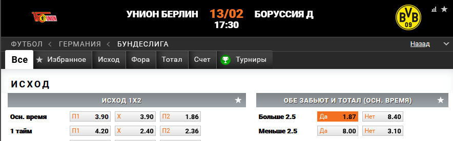 Унион Берлин – Боруссия Д. Какая команда вернется на победный путь?